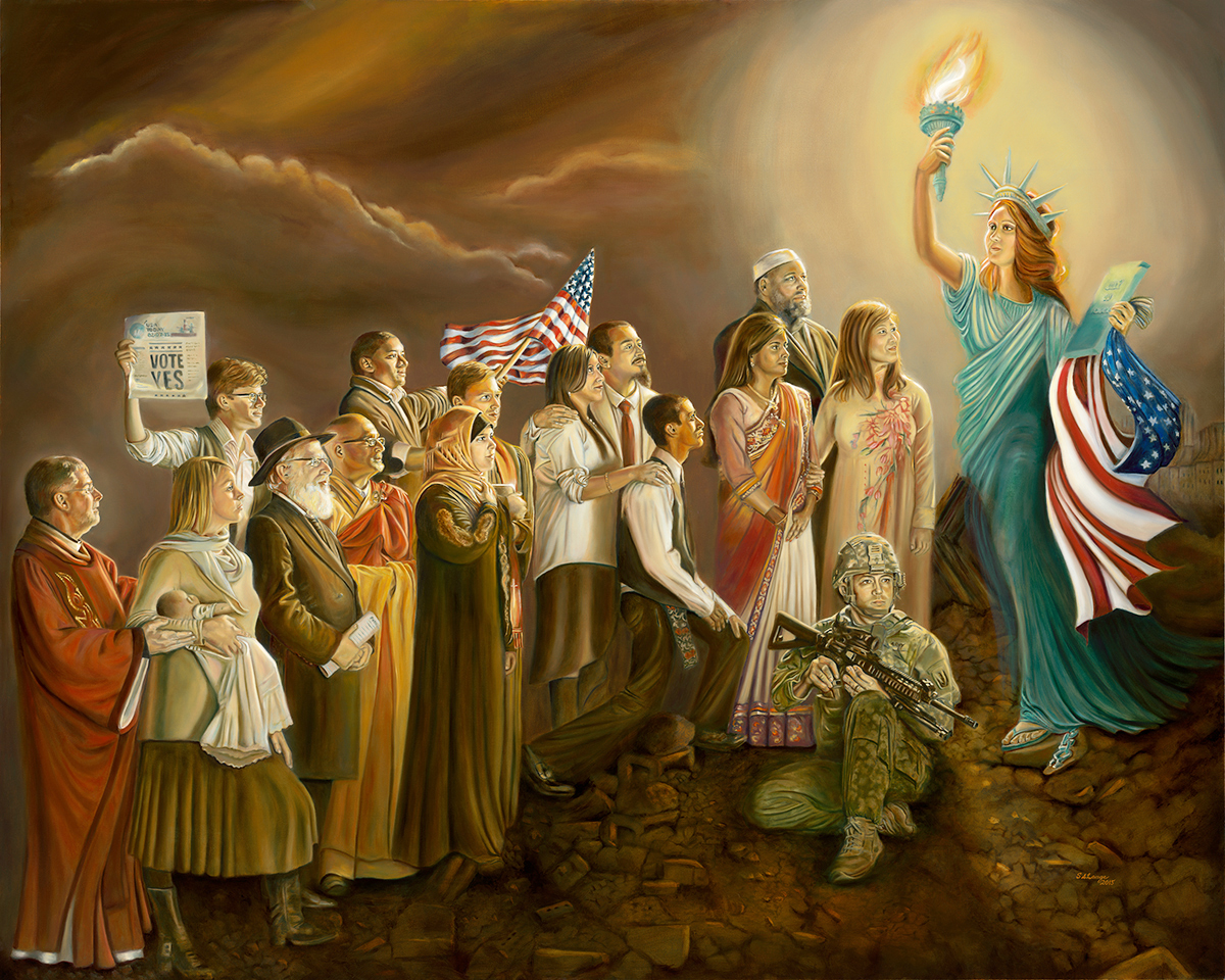 Participants in the FREEDOM painting